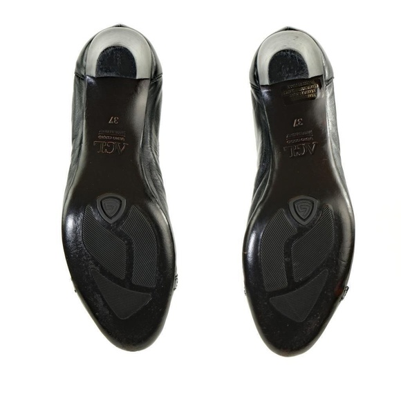 Worn 1x AGL ATTILIO GUISTI LEOMBRUNI 37 EU / 7 US Pumps Heels Leather Blk ITALY - Picture 4 of 4
